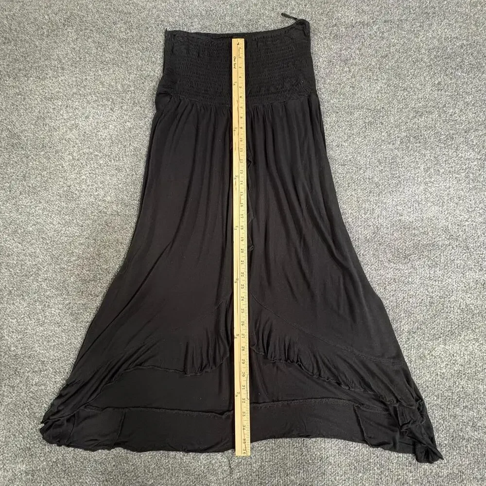 Raviya Skirt Womens S Black High Low Convertible Dress Midi Skirt Smocked Cover